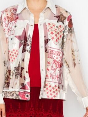 Origami shear print  jacket